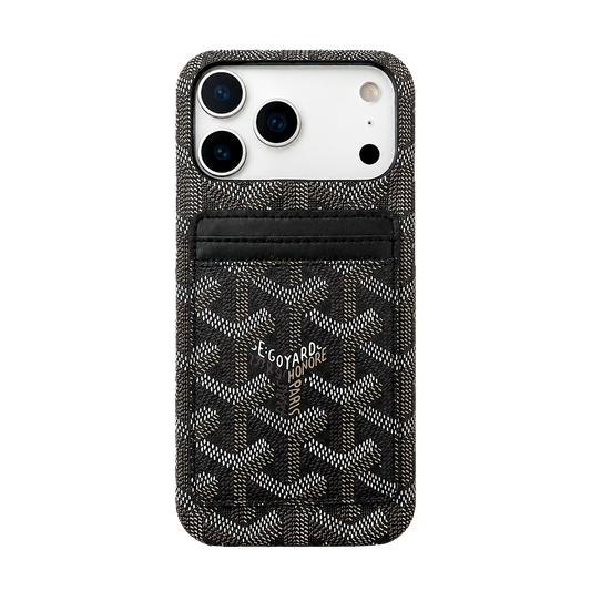 Goyard-Style iPhone Wallet Case with Card Holder