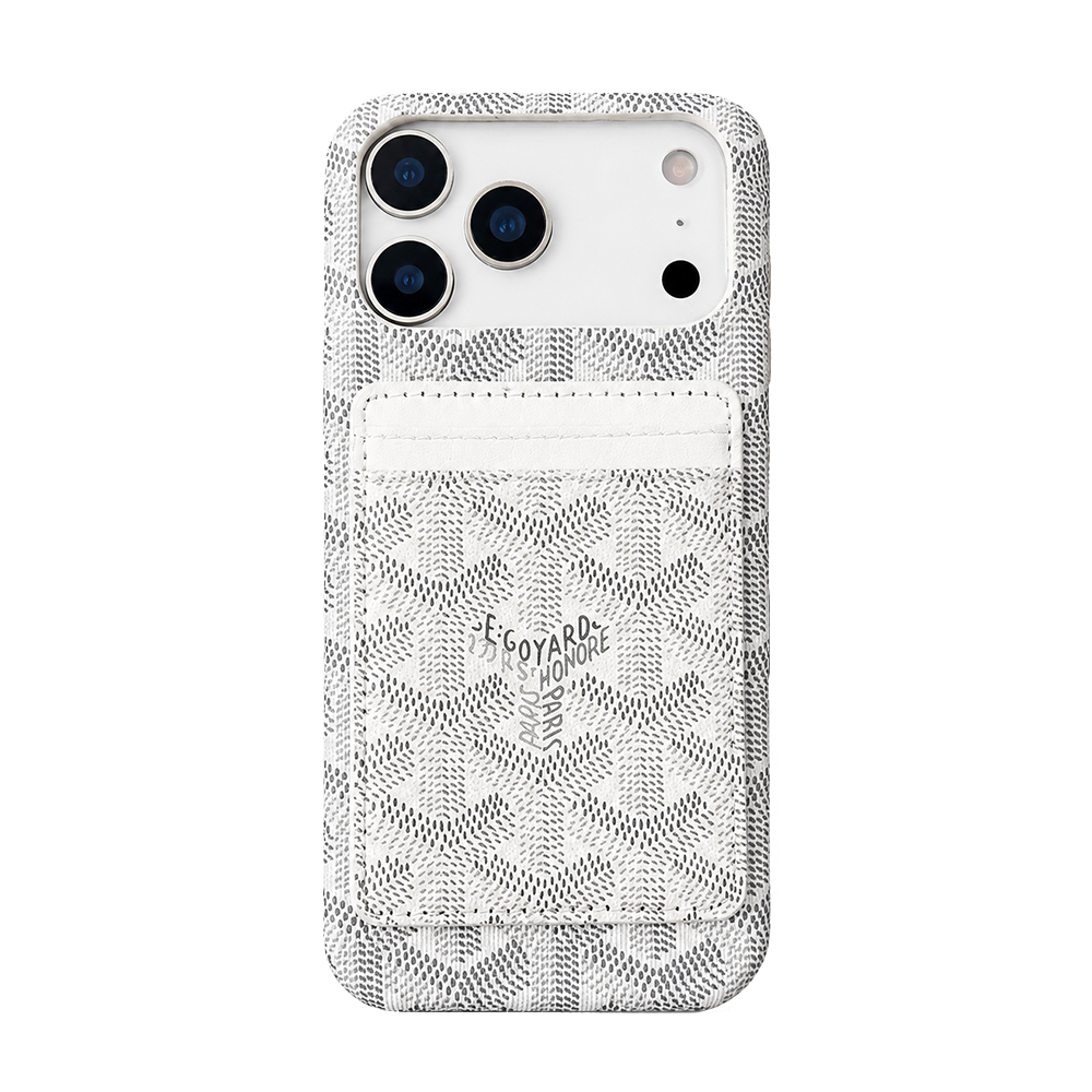 Goyard-Style iPhone Wallet Case with Card Holder