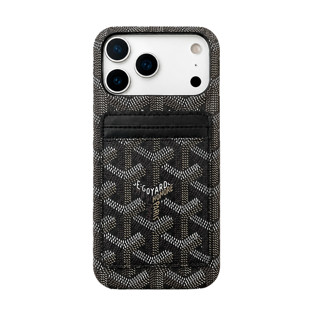 Goyard-Style iPhone Wallet Case with Card Holder