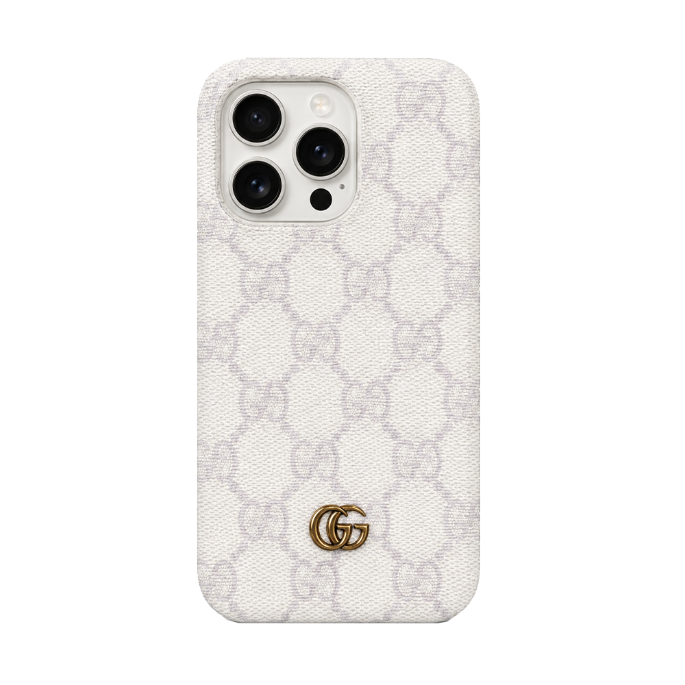 Luxury Monogram iPhone Case with Gold Metal Detail