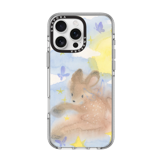 Dreamy Watercolor Bambi & Butterfly Clear Phone Case