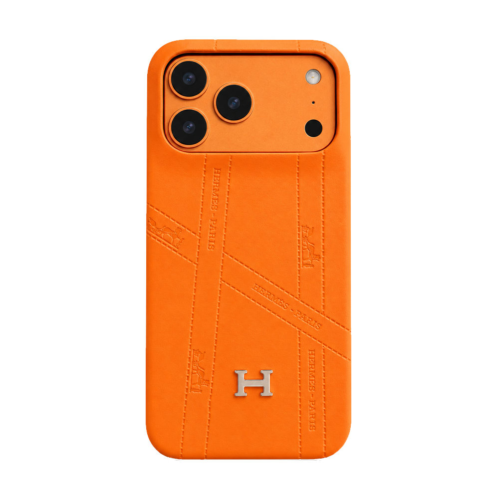 Luxury Hermès Inspired Leather Elegant Stitch Detail Phone Case