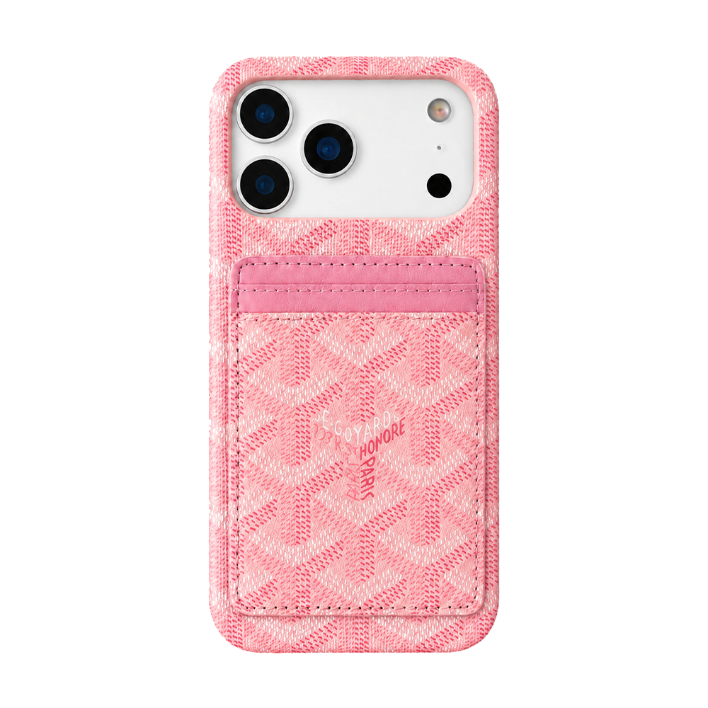 Goyard-Style iPhone Wallet Case with Card Holder
