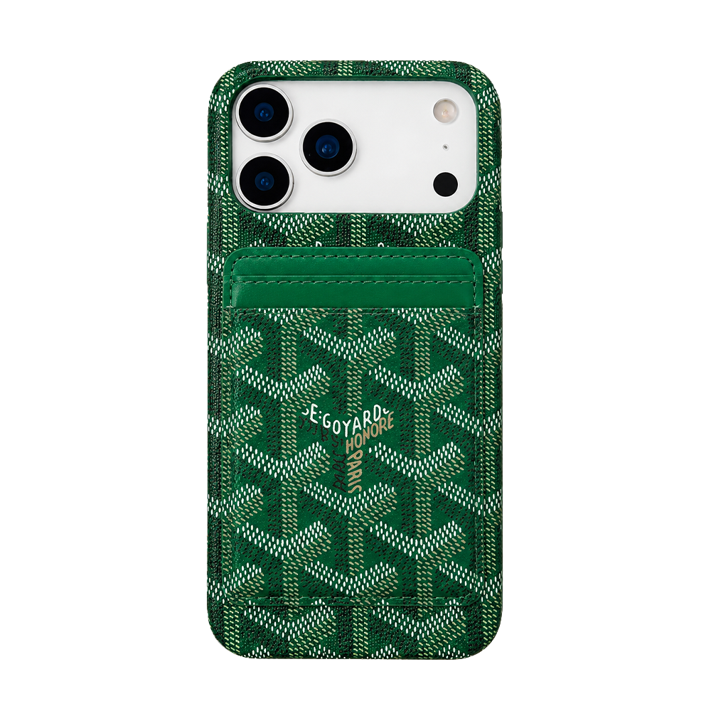 Goyard-Style iPhone Wallet Case with Card Holder