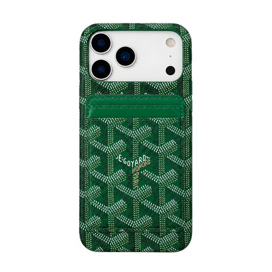 Goyard-Style iPhone Wallet Case with Card Holder